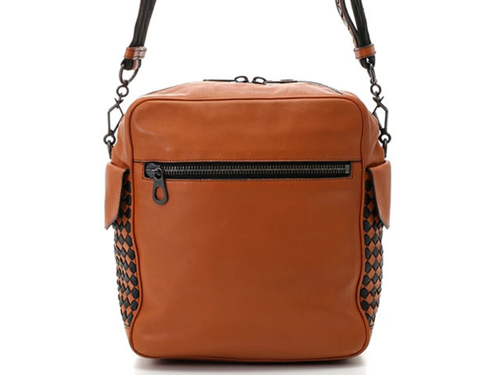 BOTTEGA VENETA bag Hobo Intrecciato orange black leather